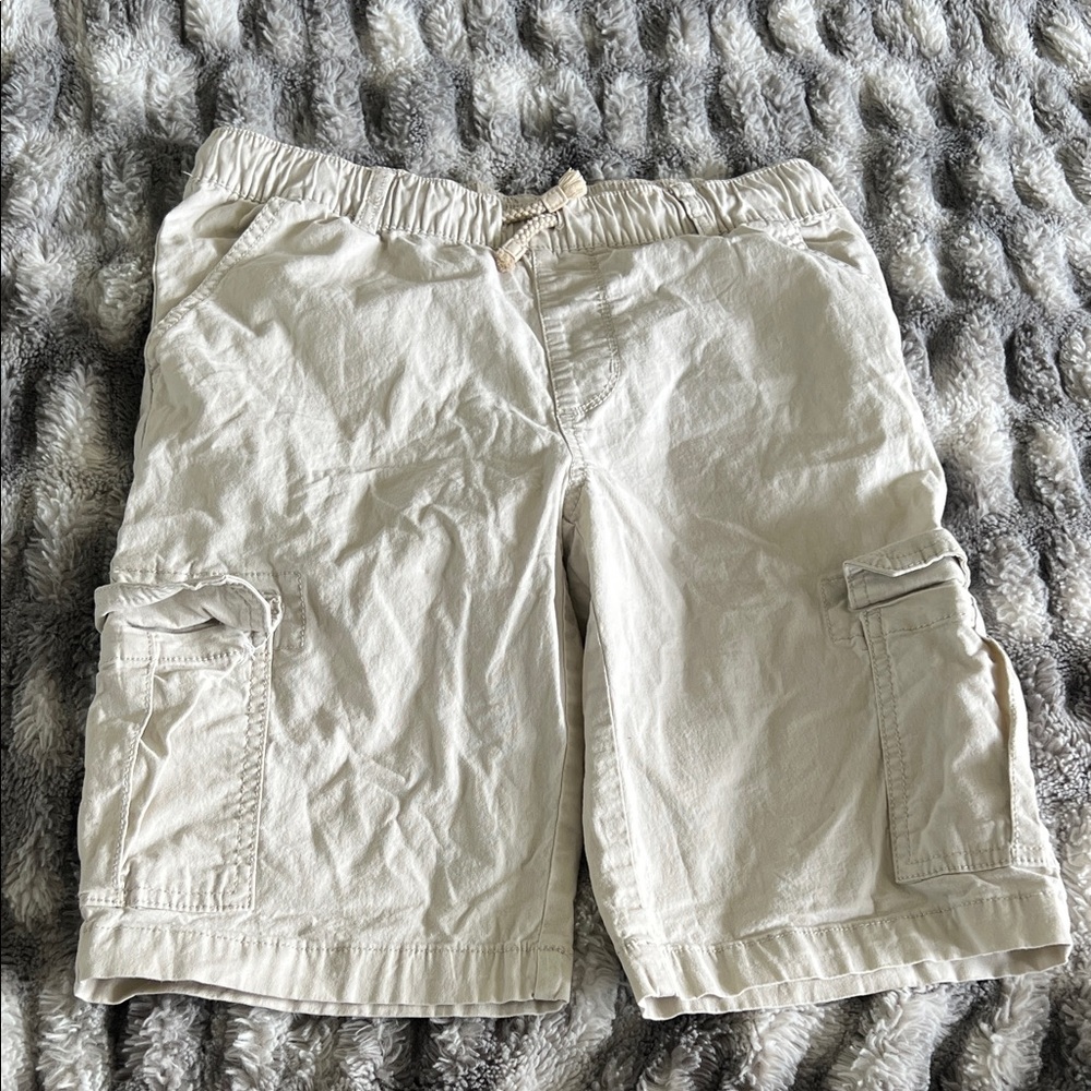 Kids Cream Cargo Shorts - Classic Casual Fit